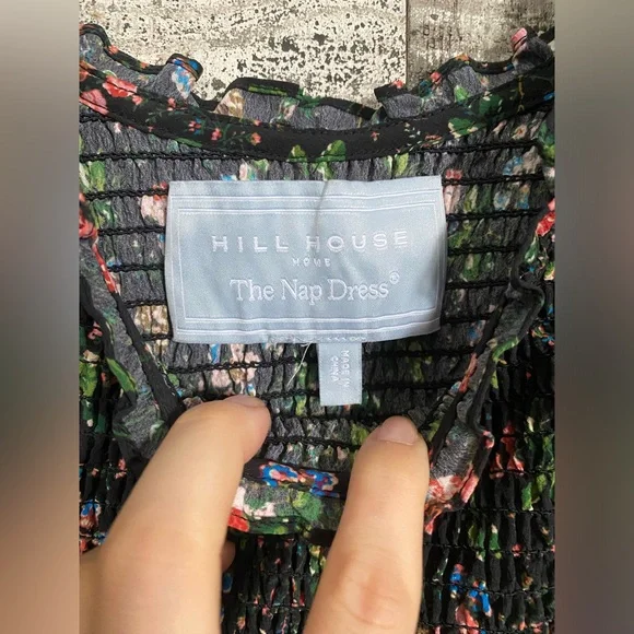 Hill House Black Floral Smocked Midi Dress - Picture 7 of 8